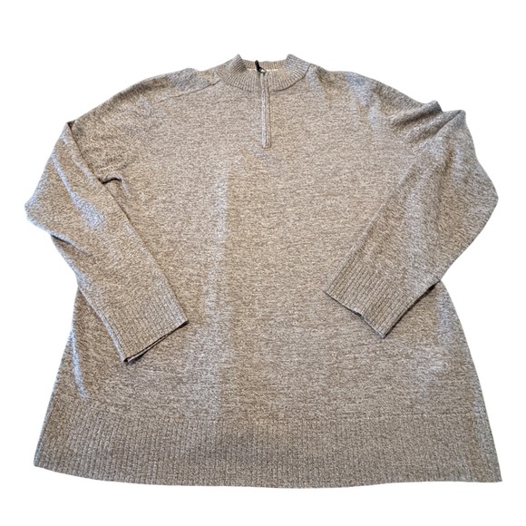 Smartwool Other - Smartwool Mens XXL Quarter Zip Merino Wool Blend Sweater Heather Brown Mock Neck